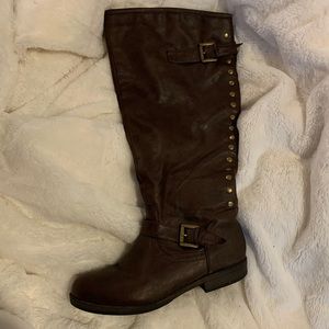 Brown Riding Boots, Wide Calf